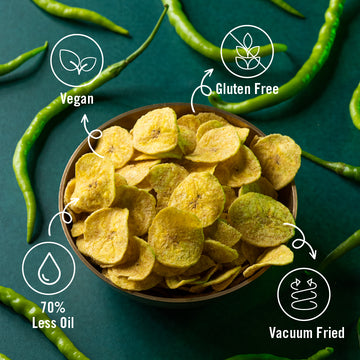 Vacuum Fried Banana Chips - Green Chilli
